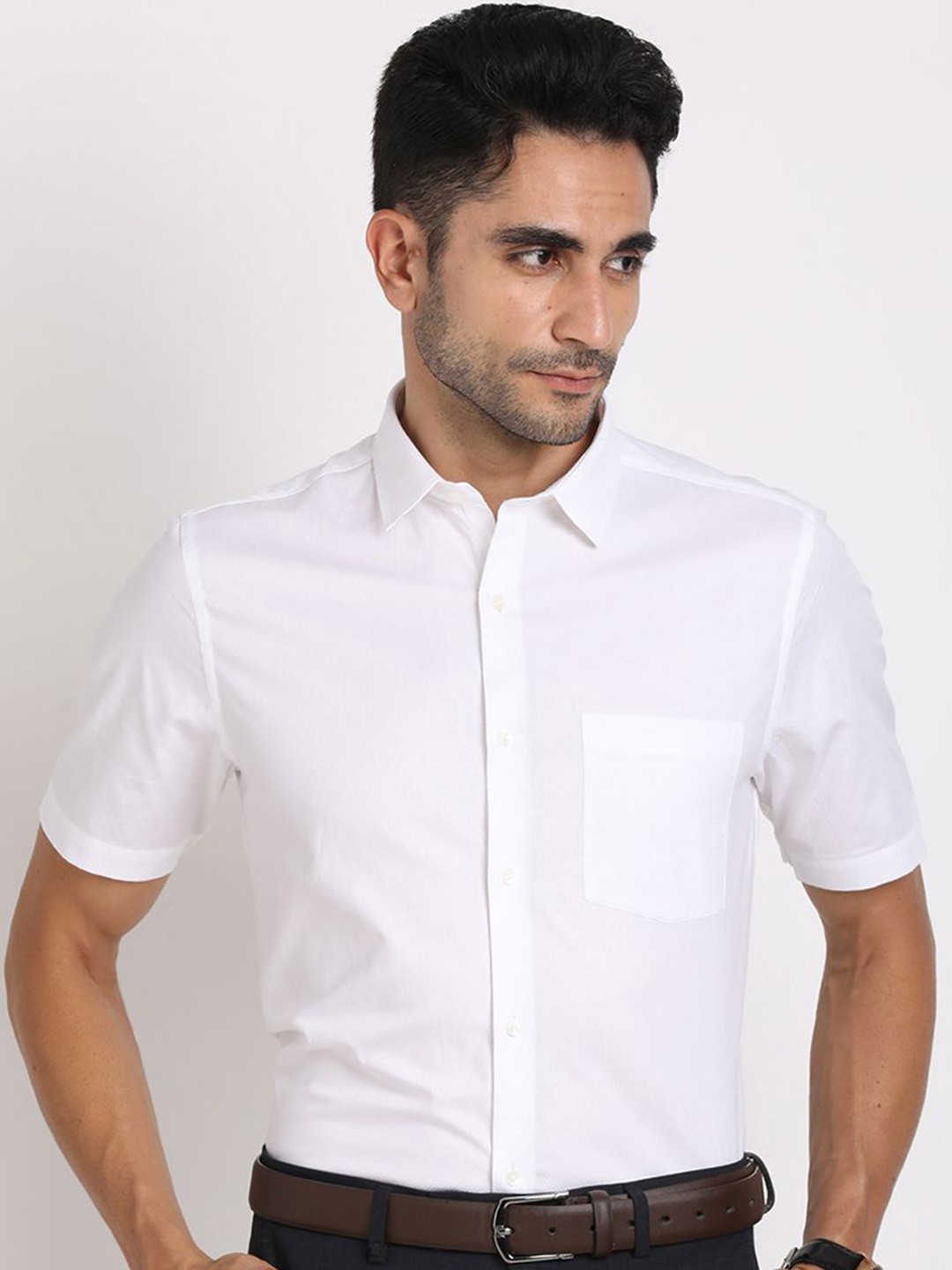 

Turtle Men Standard Opaque Formal Shirt, White