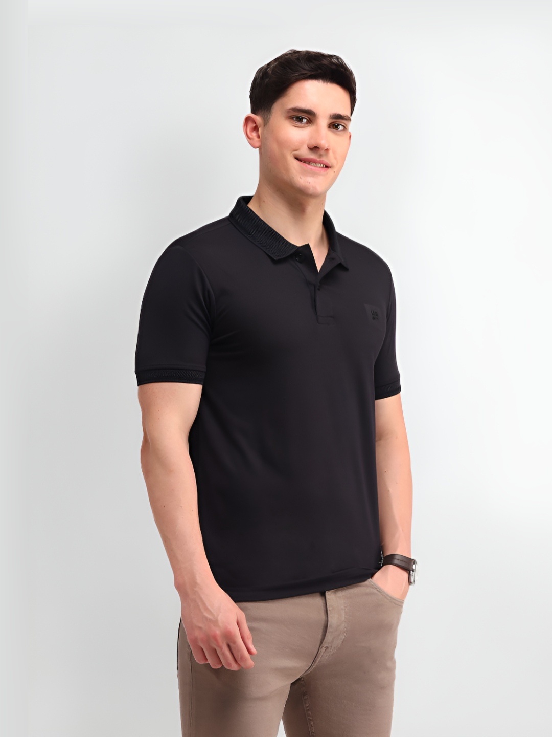 

U.S. Polo Assn. Denim Co. Men Solid Polo Collar T-shirt, Black