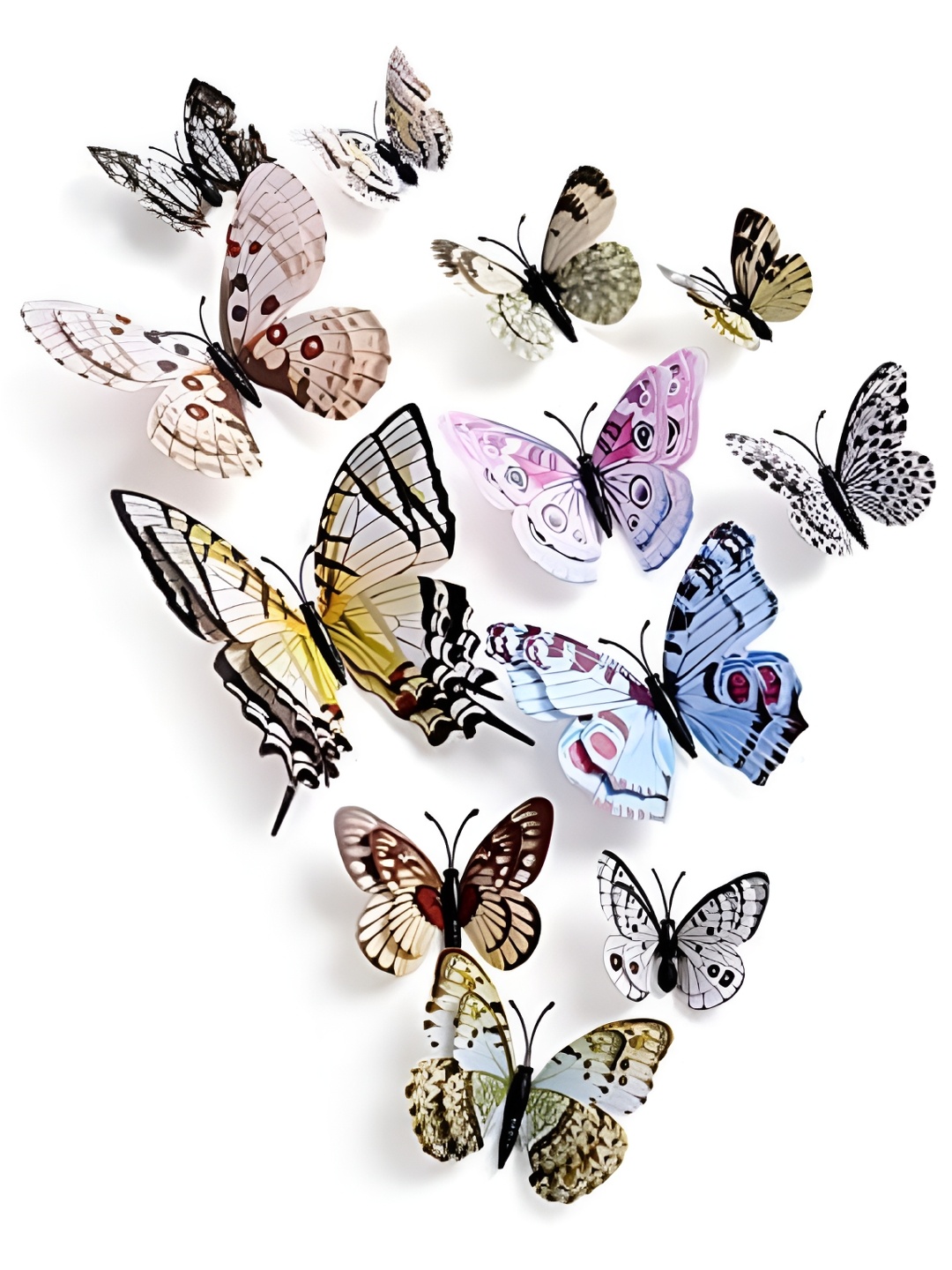 

Asian royal White & Yellow Butterfly Printed Waterproof Wall Stickers