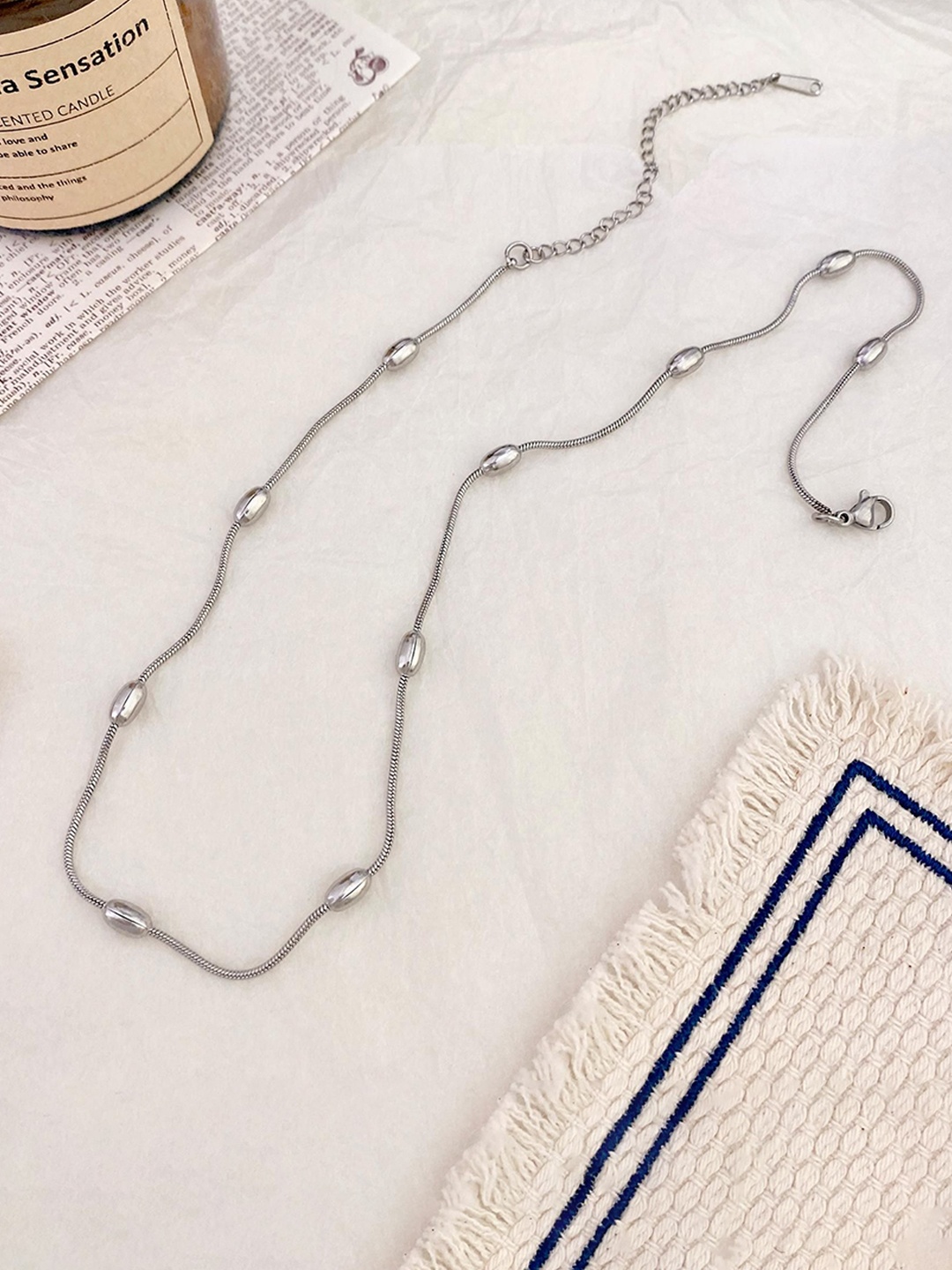 

MYKI Silver-Plated Taking Stainless Steel Minimal Chain