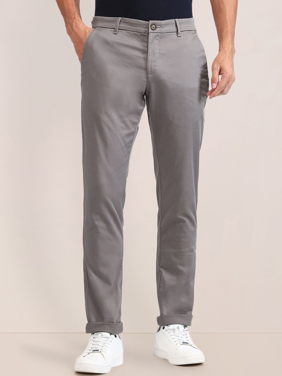 

U.S. Polo Assn. Men Smart Slim Fit Trousers, Grey