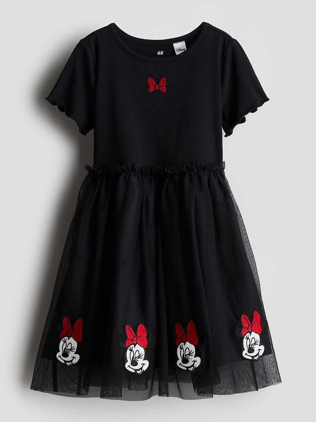 

H&M Girls Tulle-Skirt Printed Dress, Black