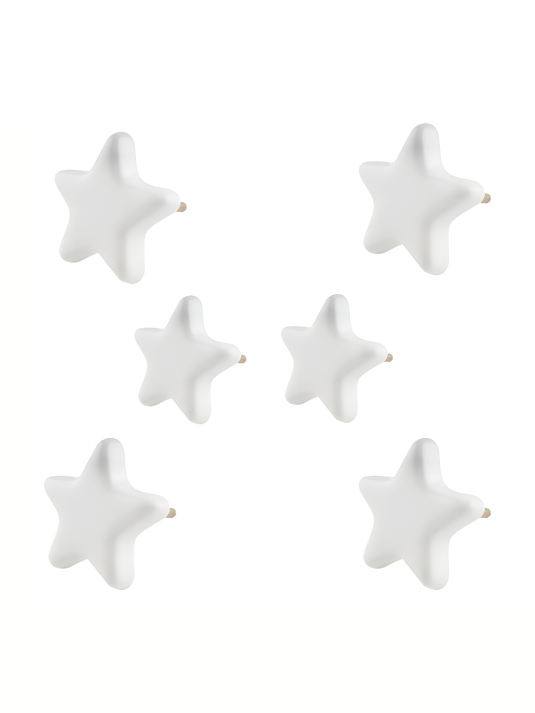 

Indianshelf White 6 Pieces Ceramic Star Knobs