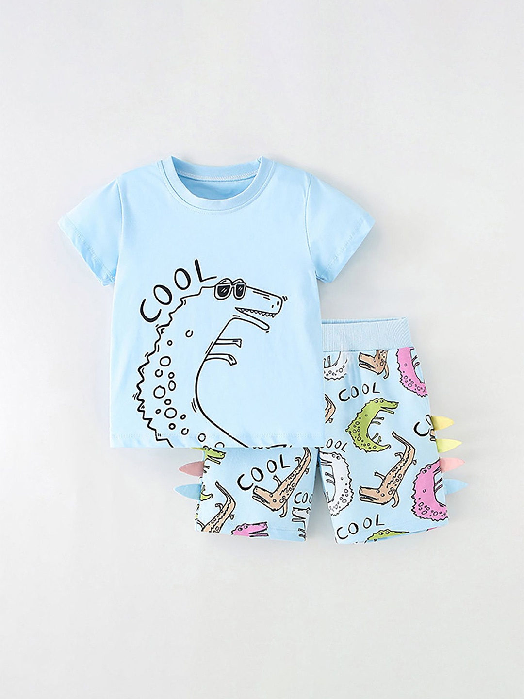 

LULU & SKY Boys Printed T-shirt with Shorts, Blue