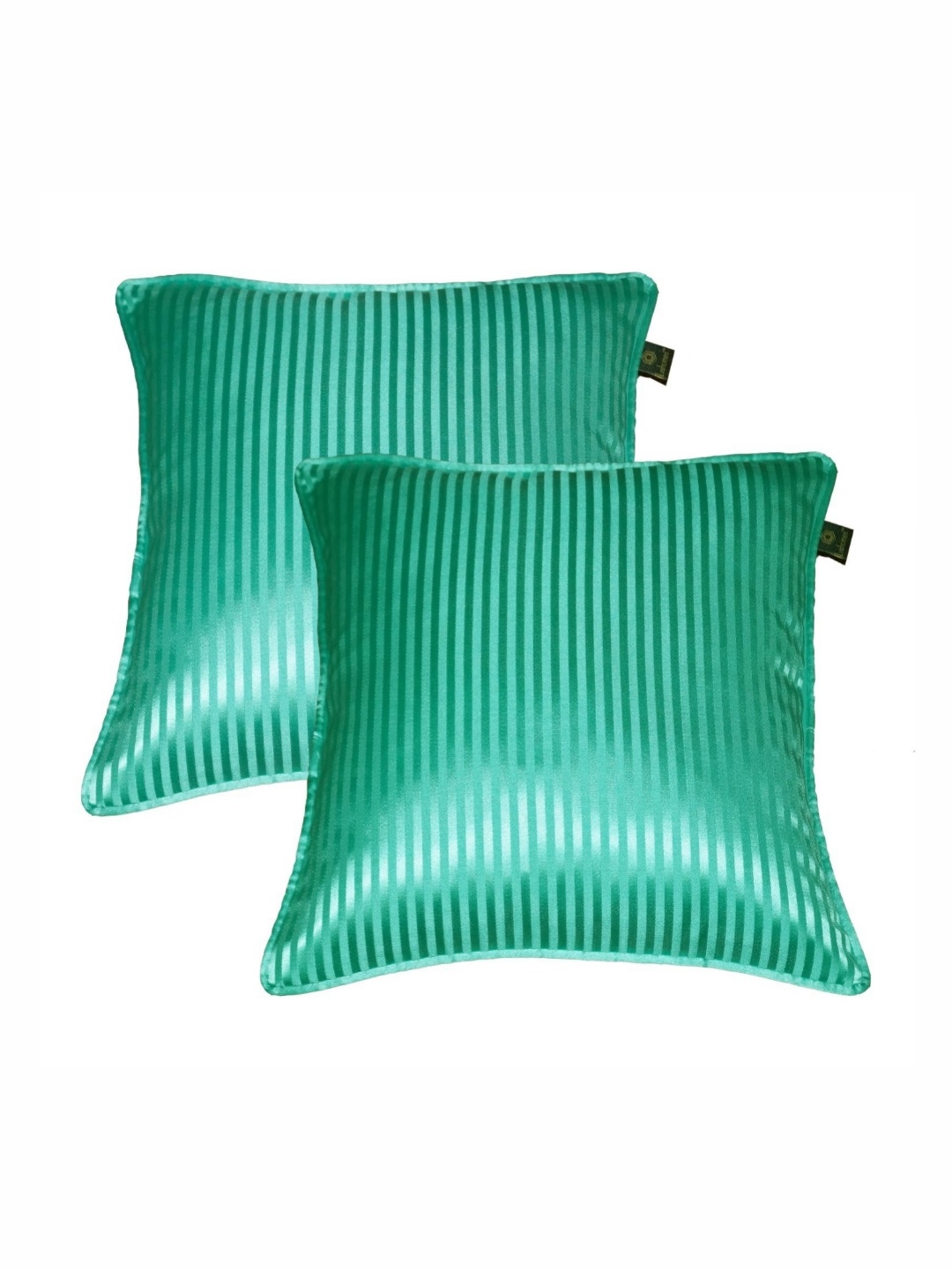 

Lushomes Green 2 Pieces Striped Square Cushion Covers