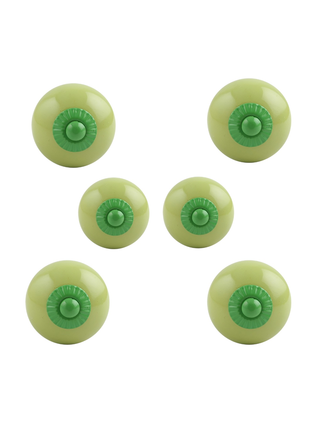 

Indianshelf 6-Pcs Green Textured Ceramic Round Knobs