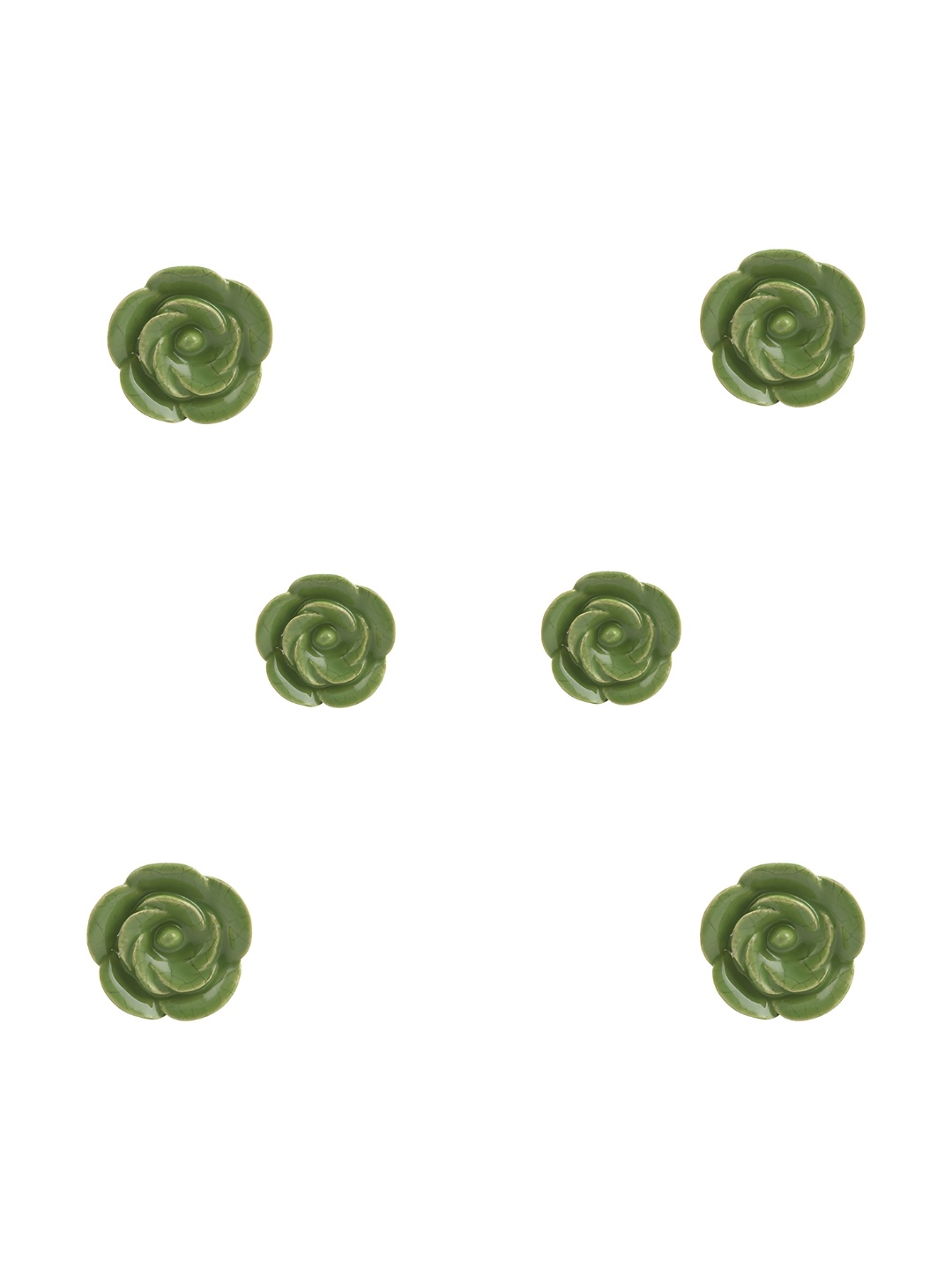 

Indianshelf Green 6 Pieces Rose Flower Ceramic Crackle Knobs