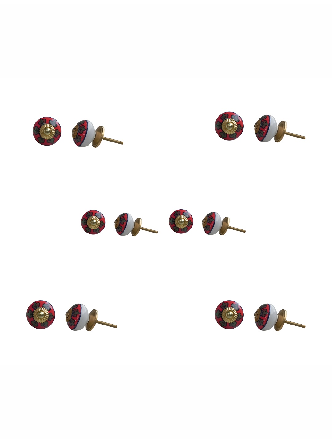 

Indianshelf Grey & Red 6 Pieces Ceramic Caladium Knobs