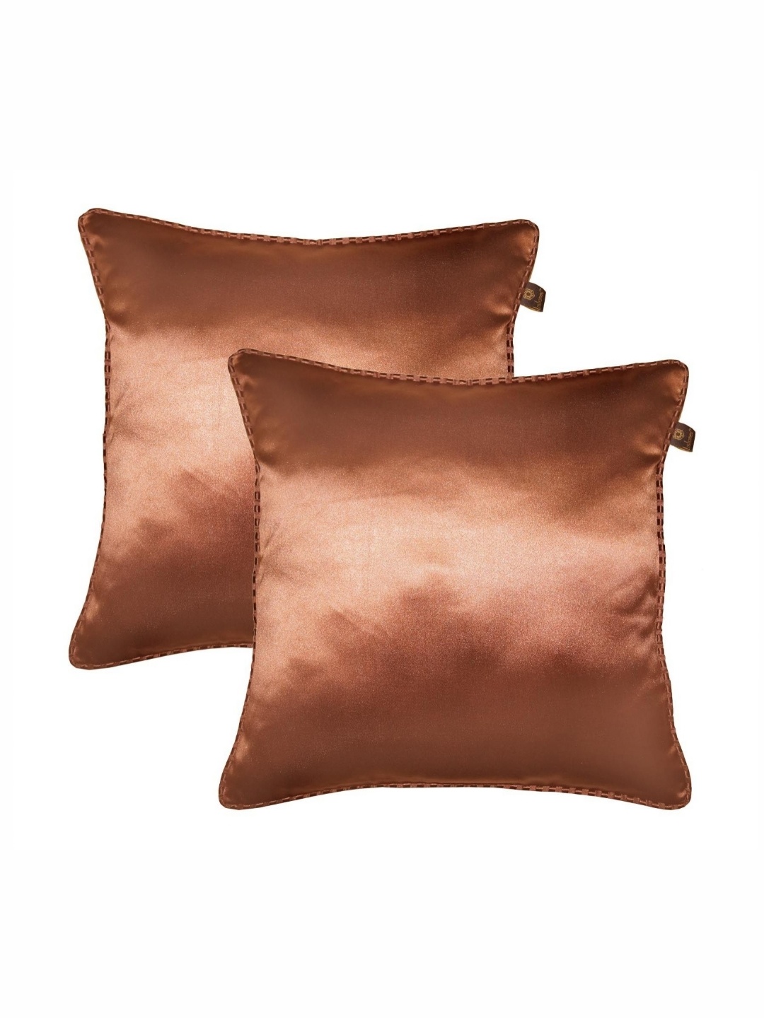 

Lushomes Brown Set of 2 Square Cushion Covers