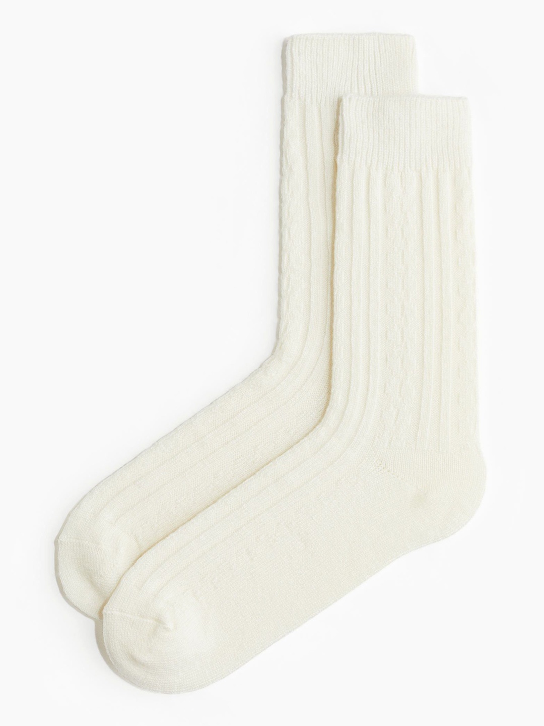 

H&M Men Mixed-Knit Socks, White