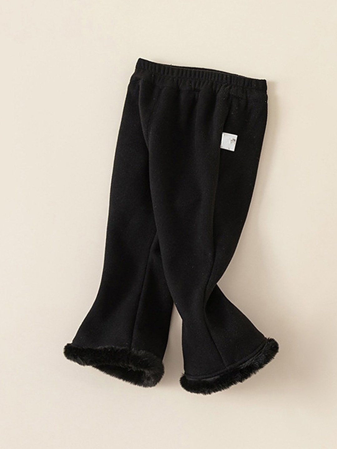 

LULU & SKY Girls Flared High-Rise Trousers, Black