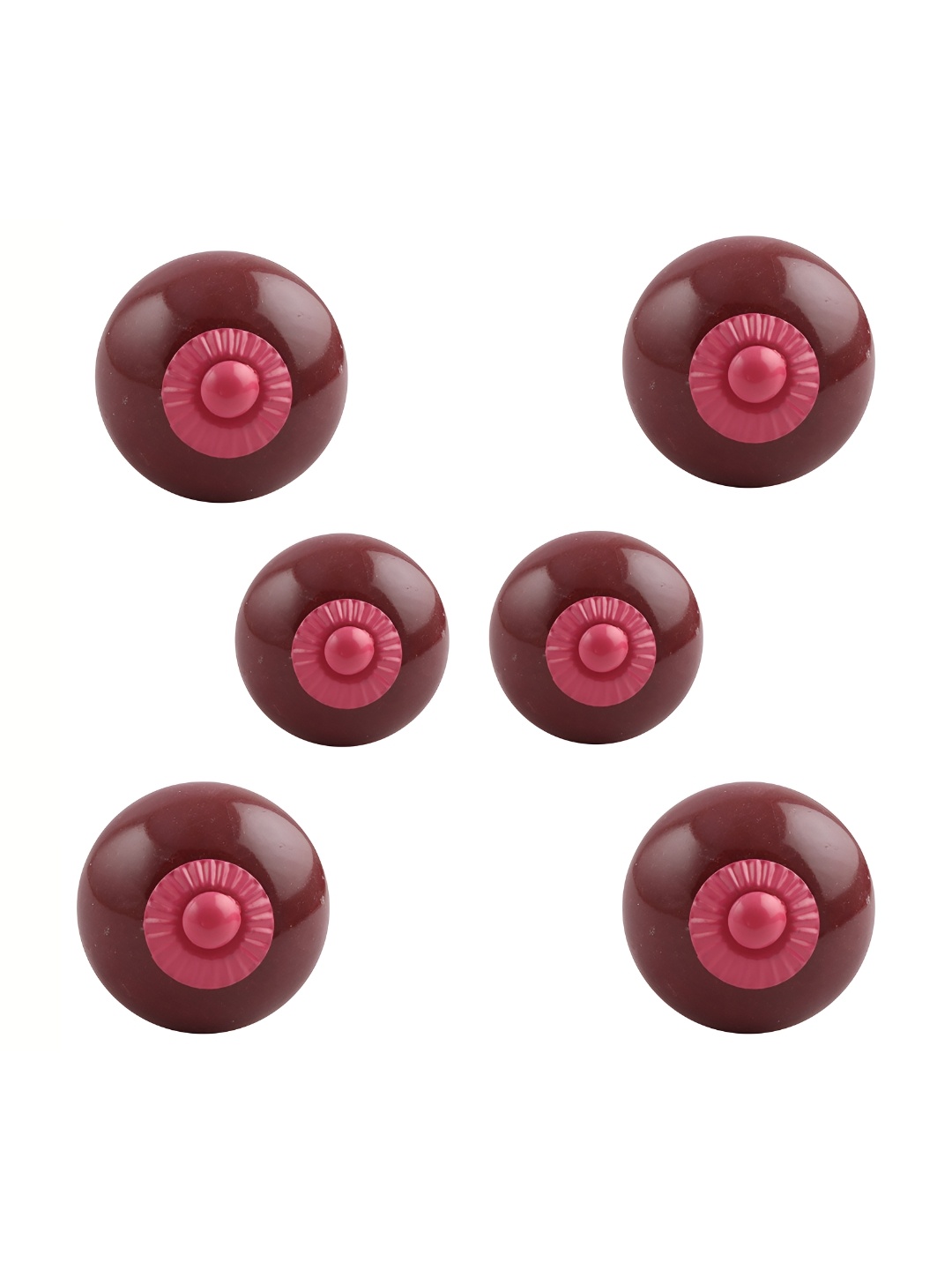 

Indianshelf 6Pcs Red Textured Ceramic Knobs