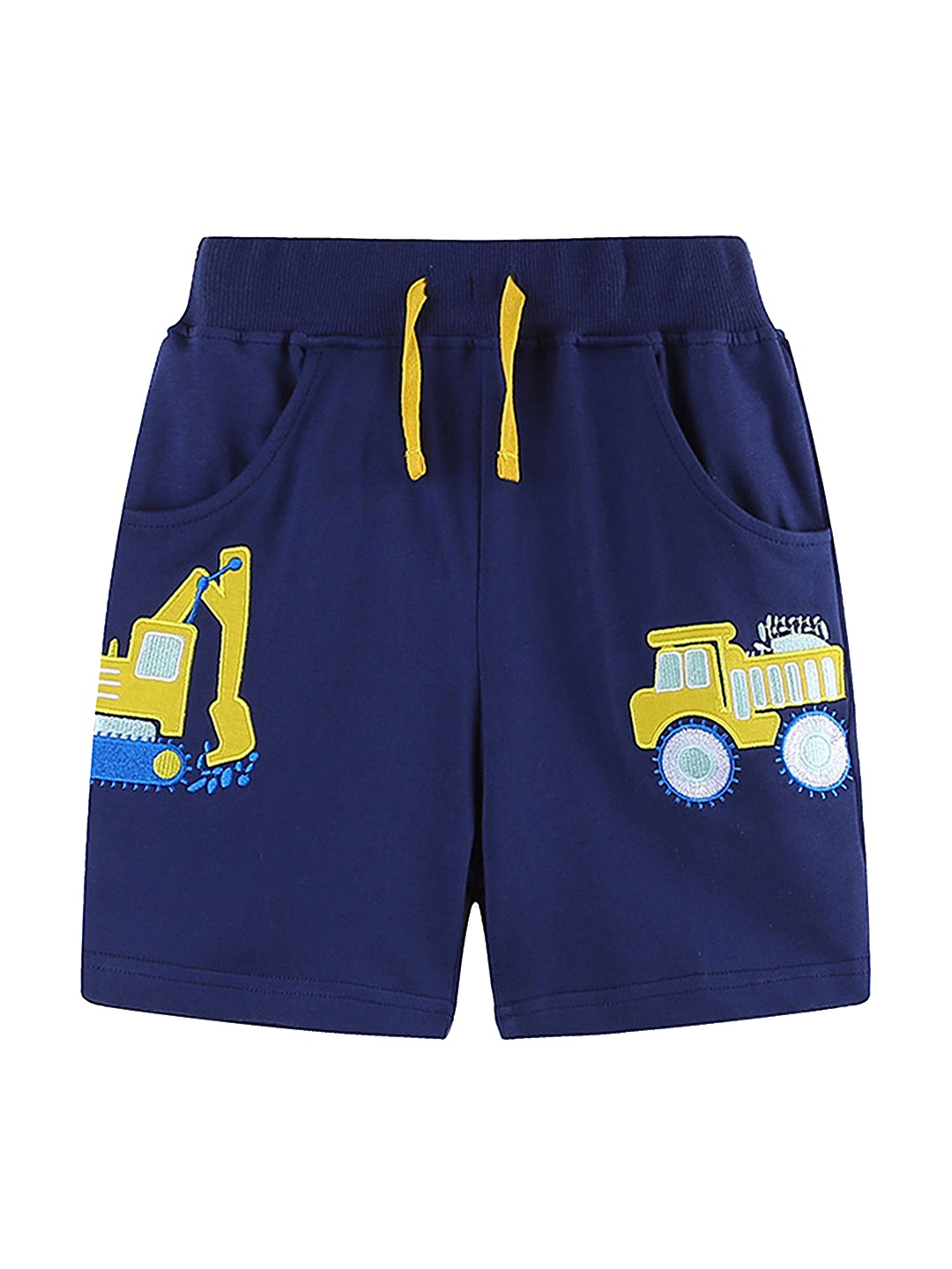 

LULU & SKY Girls Printed High-Rise Shorts, Navy blue