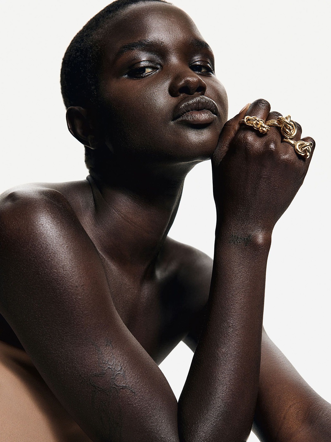

H&M 3-Pack Knot Detail Rings, Gold