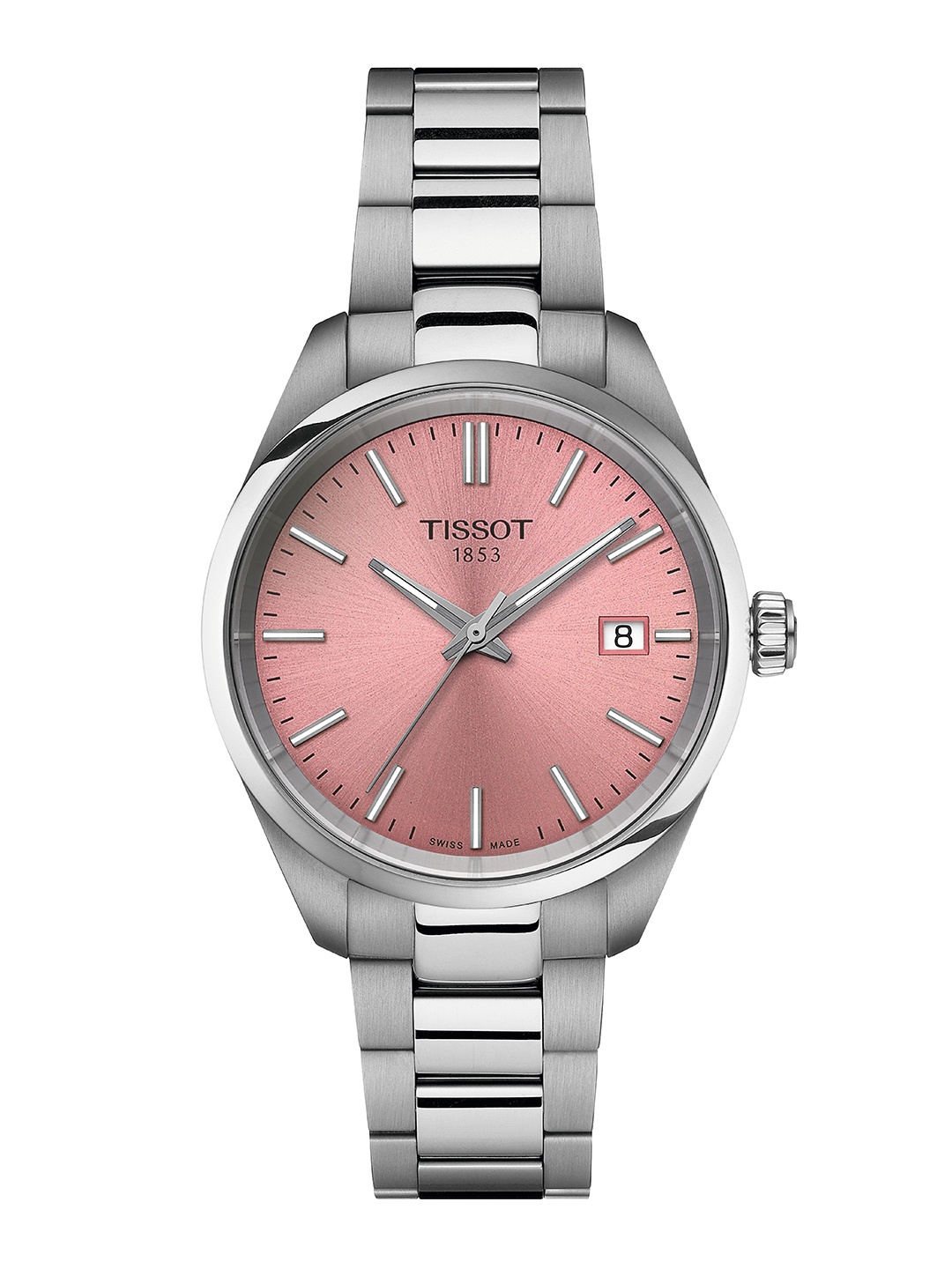 

TISSOT Unisex Dial & Stainless Steel Bracelet Style Straps Analogue Watch T1502101133100, Pink