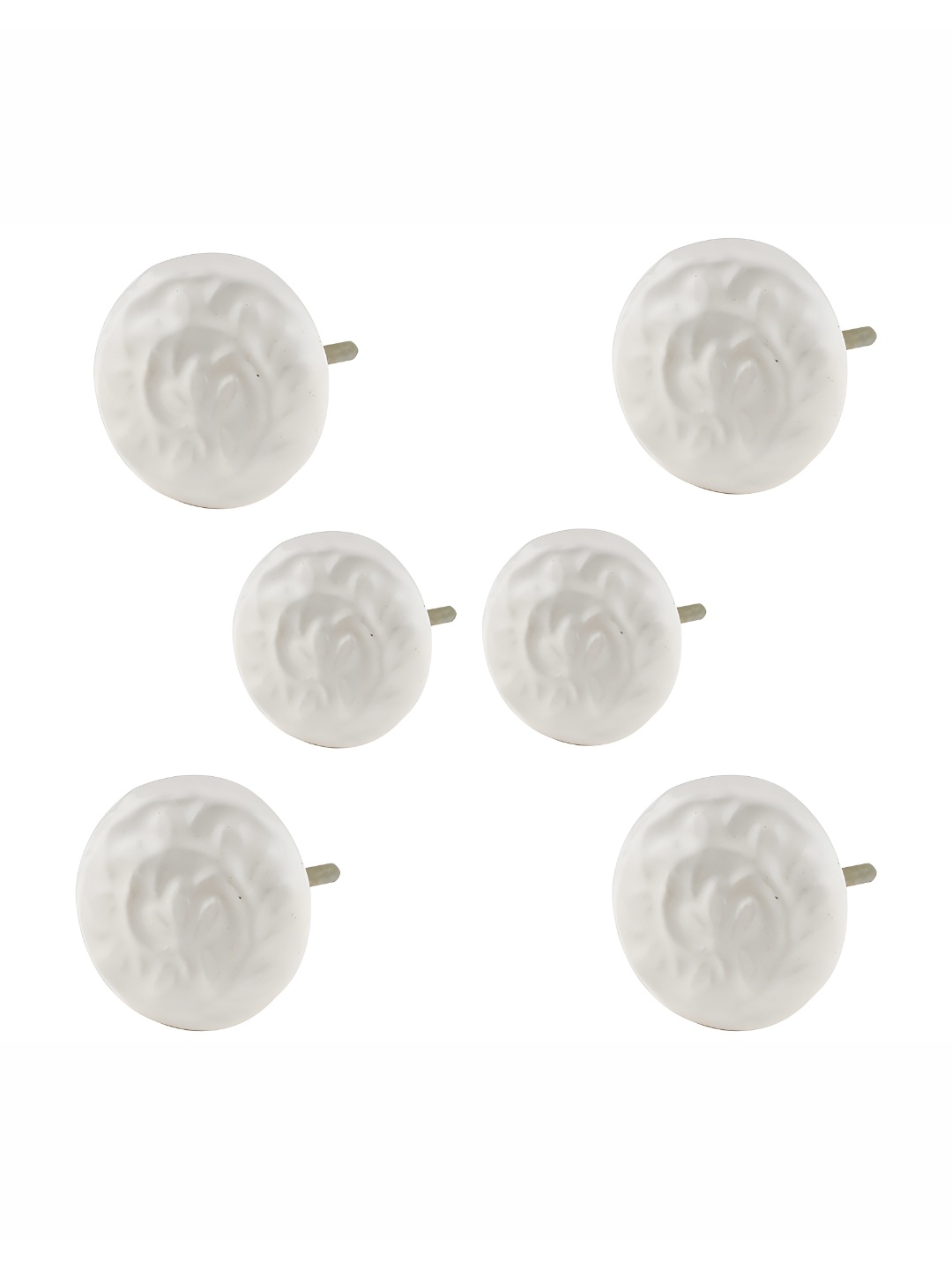 

Indianshelf 6Pcs Cream-Colored Textured Ceramic Knobs