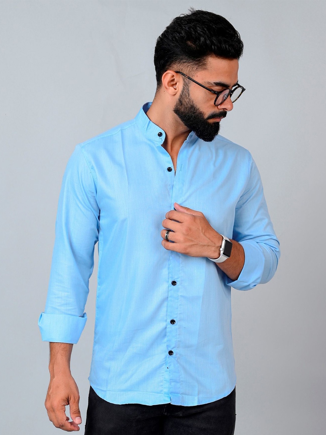 

Tanip Men Sheer Casual Shirt, Blue