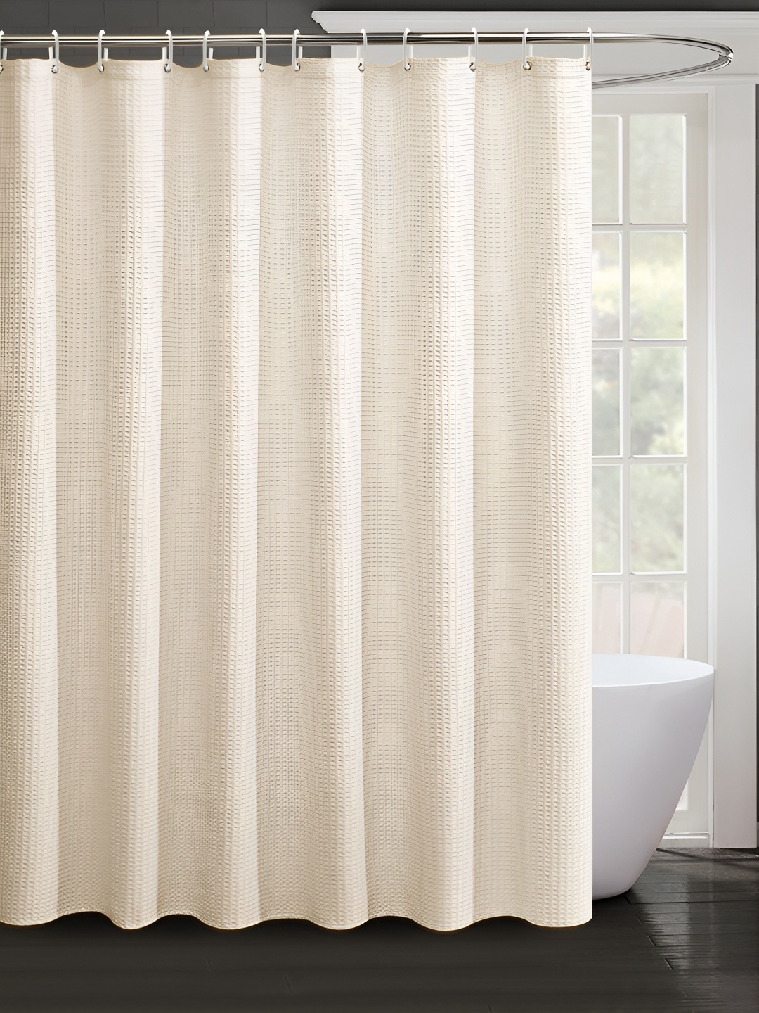 

Lushomes Cream Waterproof Shower Curtains