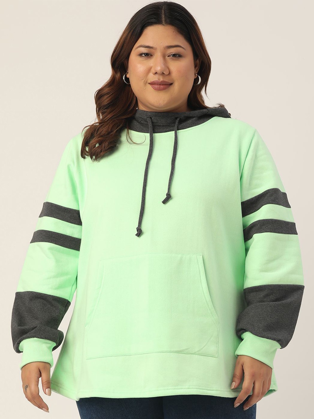 

theRebelinme Women Hooded Sweatshirt, Sea green