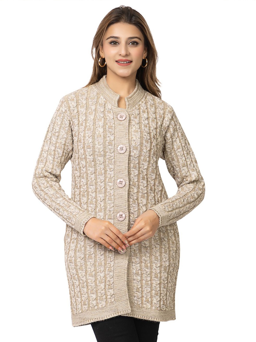 

TWENTY ME Women Embroidered Cardigan with Embroidered Detail, Beige