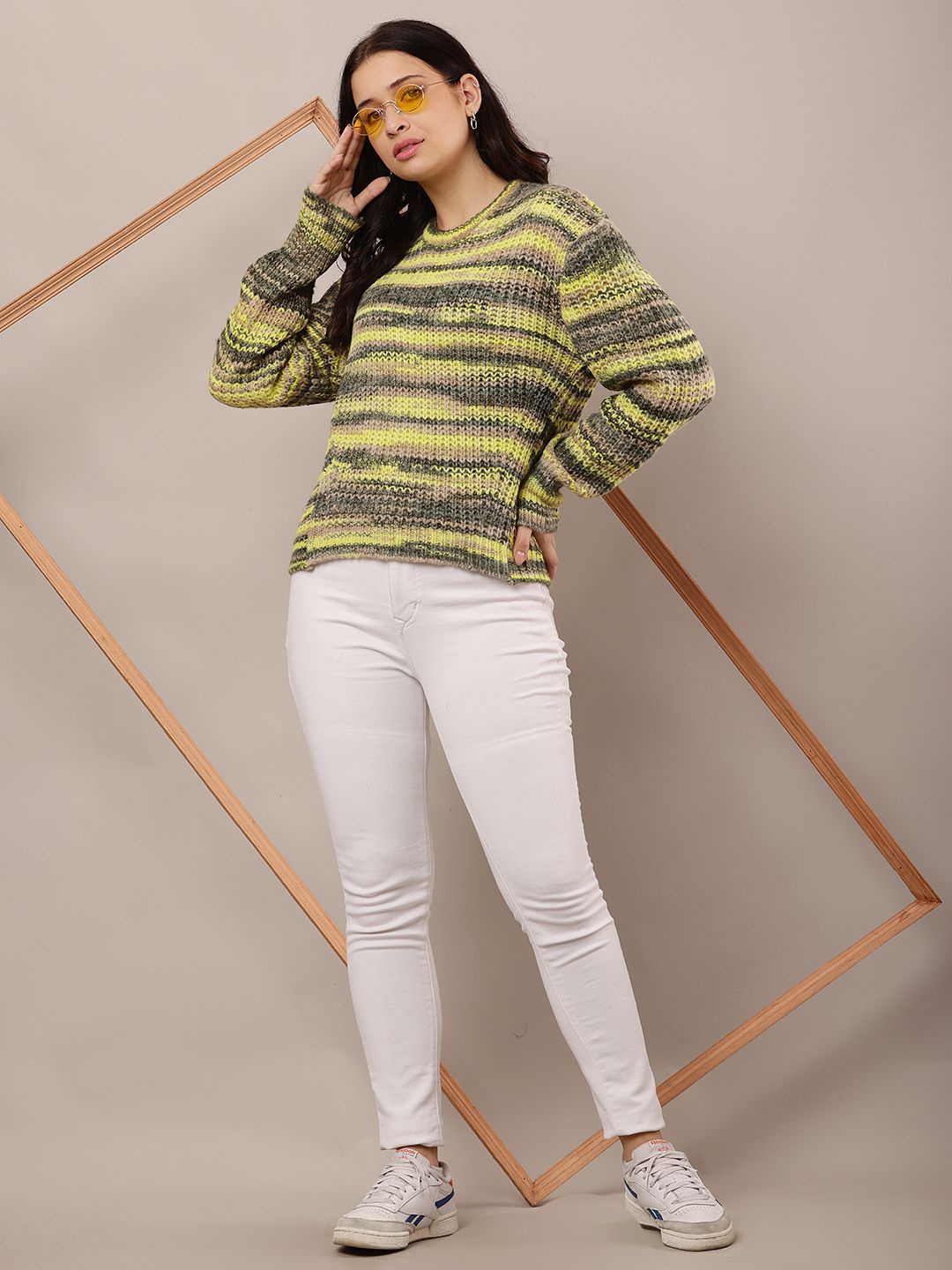 

NoBarr Women Cable Knit Woollen Pullover, Yellow
