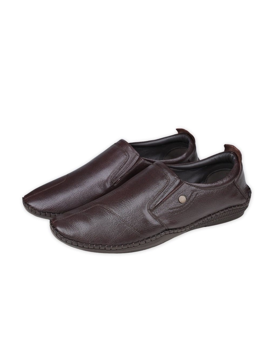 

EZOK Men Leather Slip-On Loafers, Brown