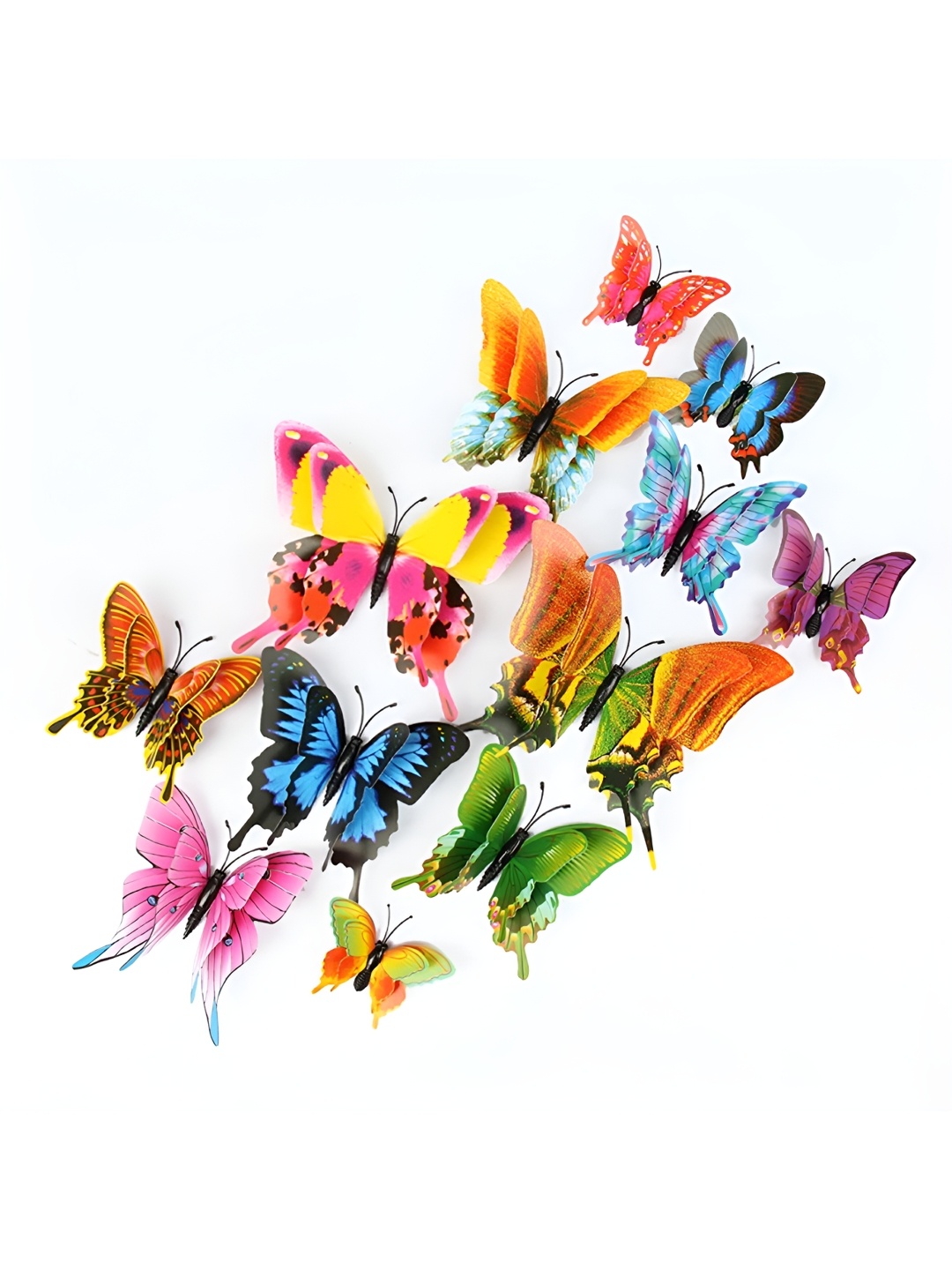 

Asian royal Pink & Yellow 12 Pieces 3D Magnet Butterfly Wall Sticker