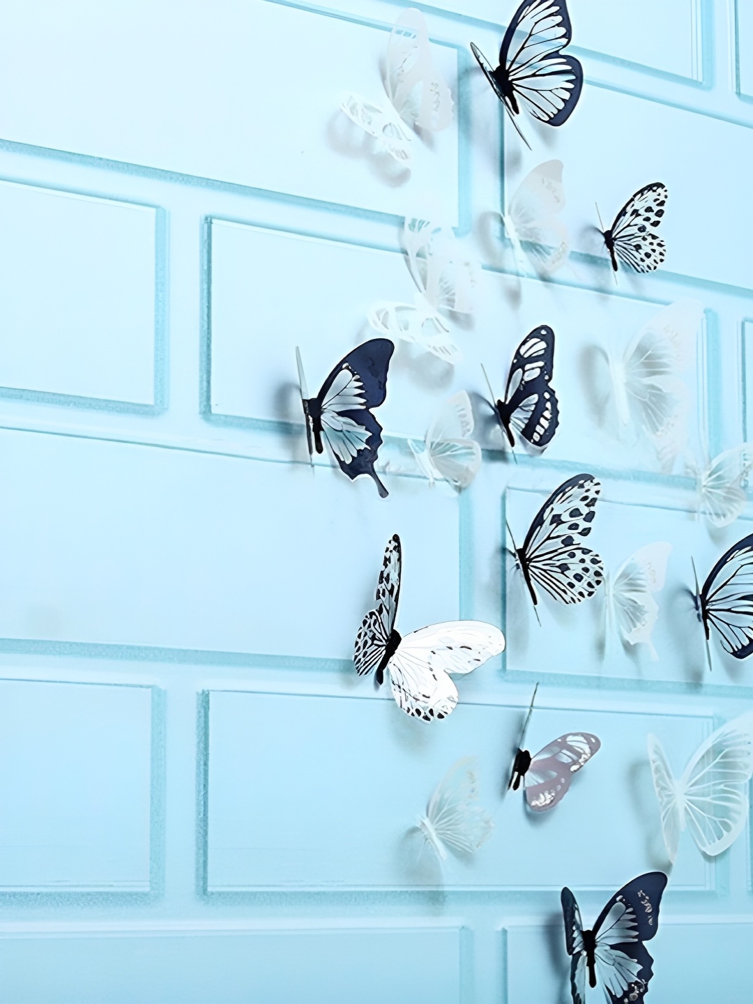 

Asian royal Black & White 3D Butterflies Wall Decals and stickers