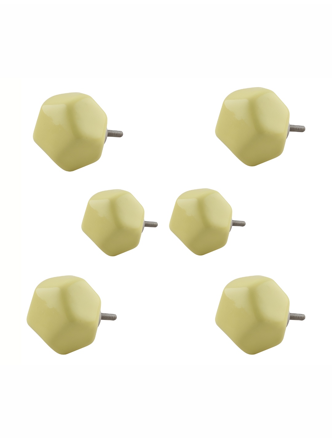 

Indianshelf 6-Pcs Yellow Solid Ceramic Knobs