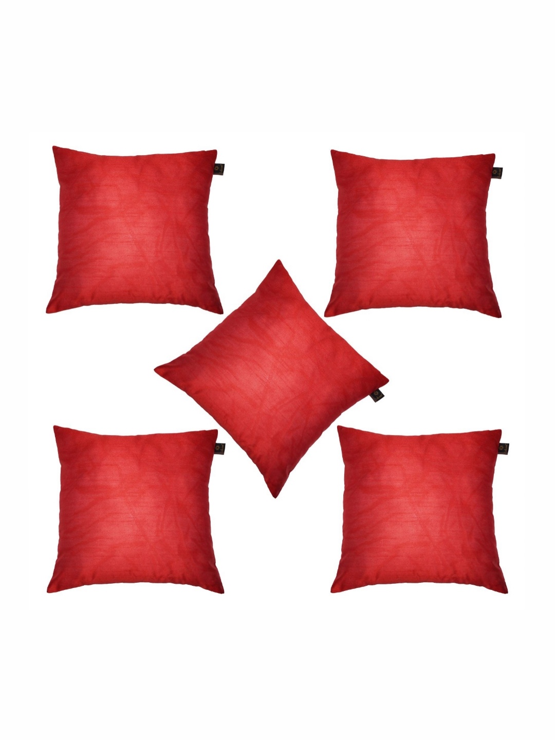 

Lushomes Red 5 Pieces Silk Square Cushion Covers