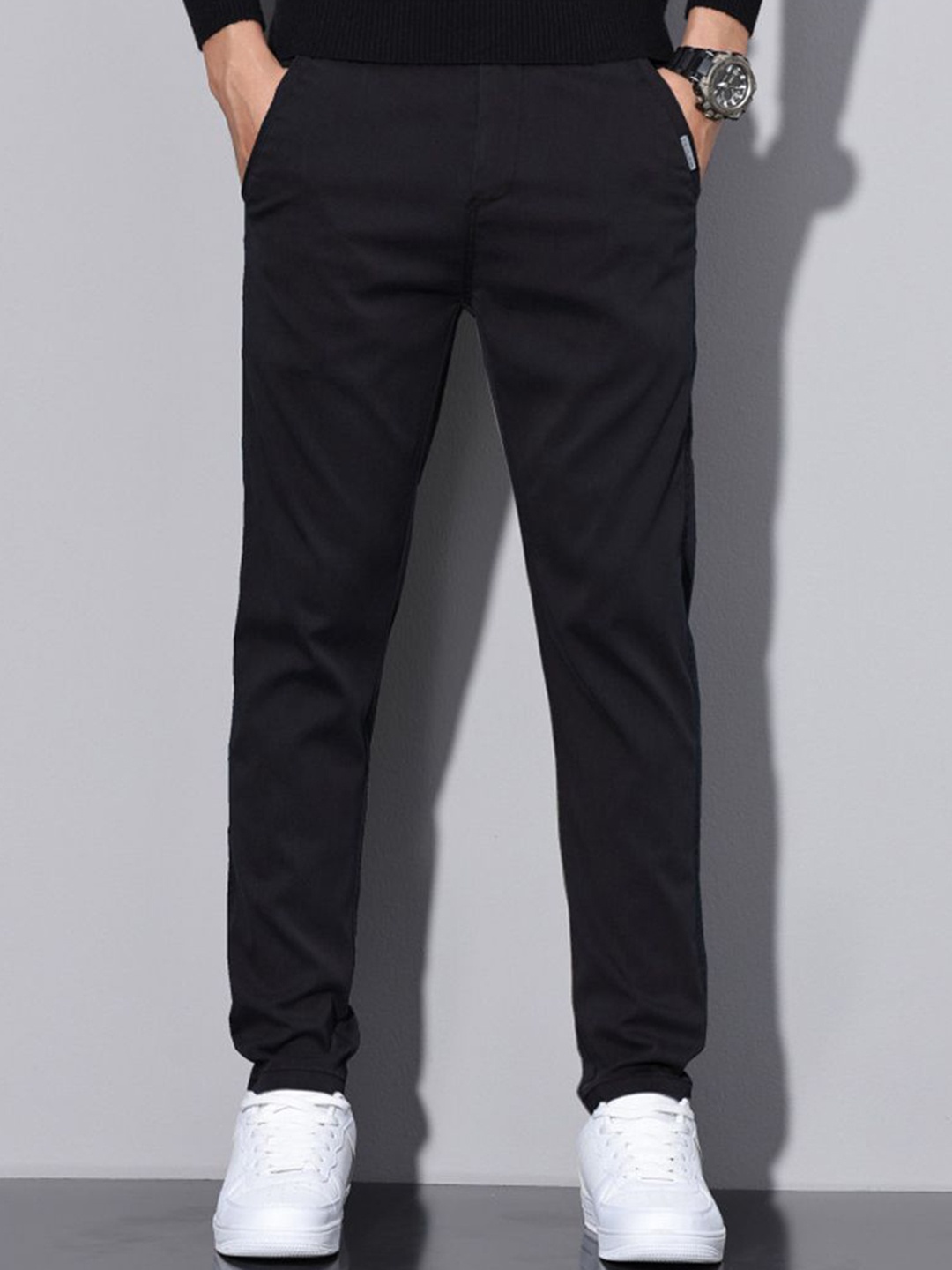 

StyleCast Men Slim Fit Chinos Trousers, Black