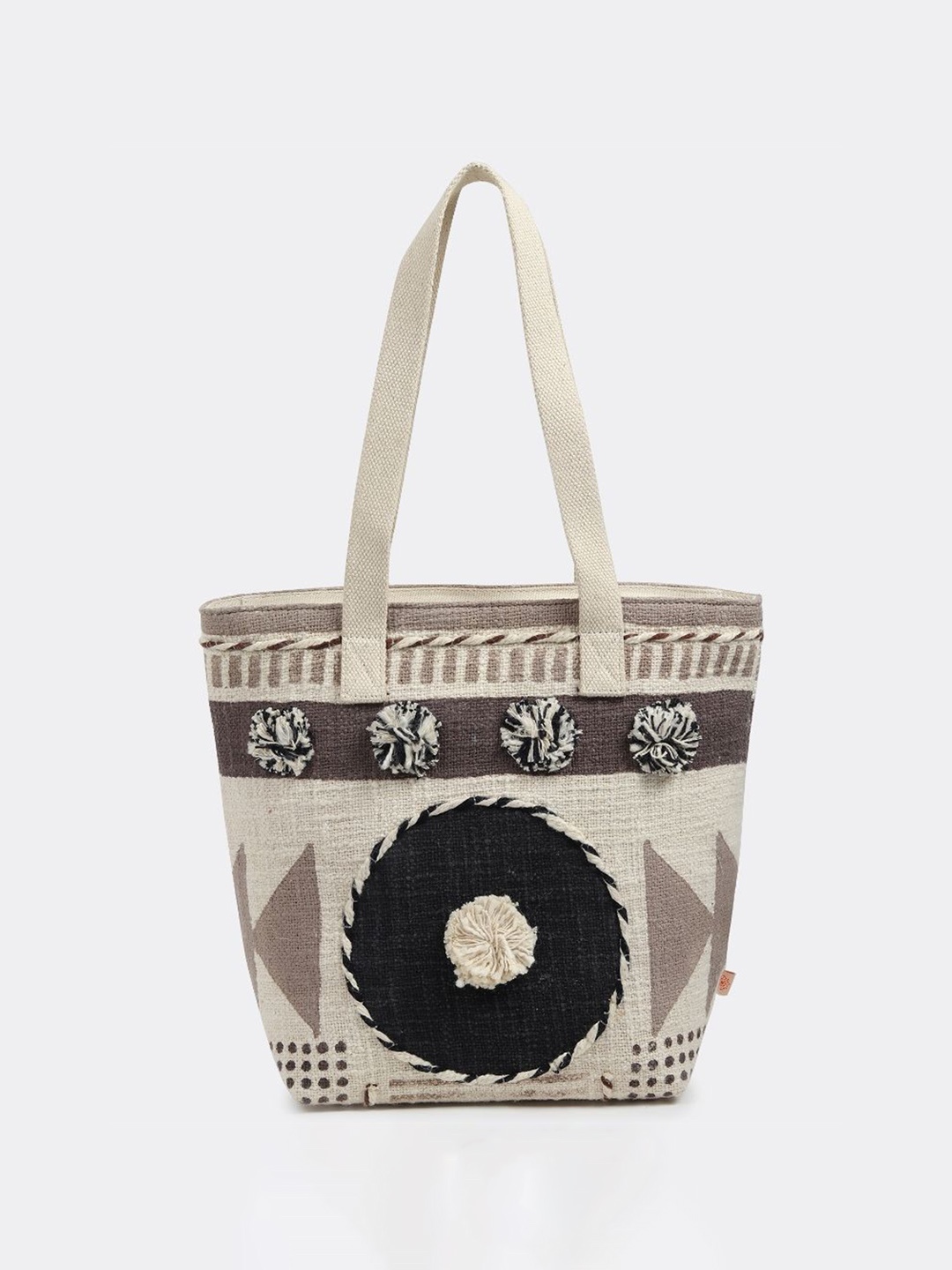 

Art Avenue Geometric Printed Swagger Tote Bag, White