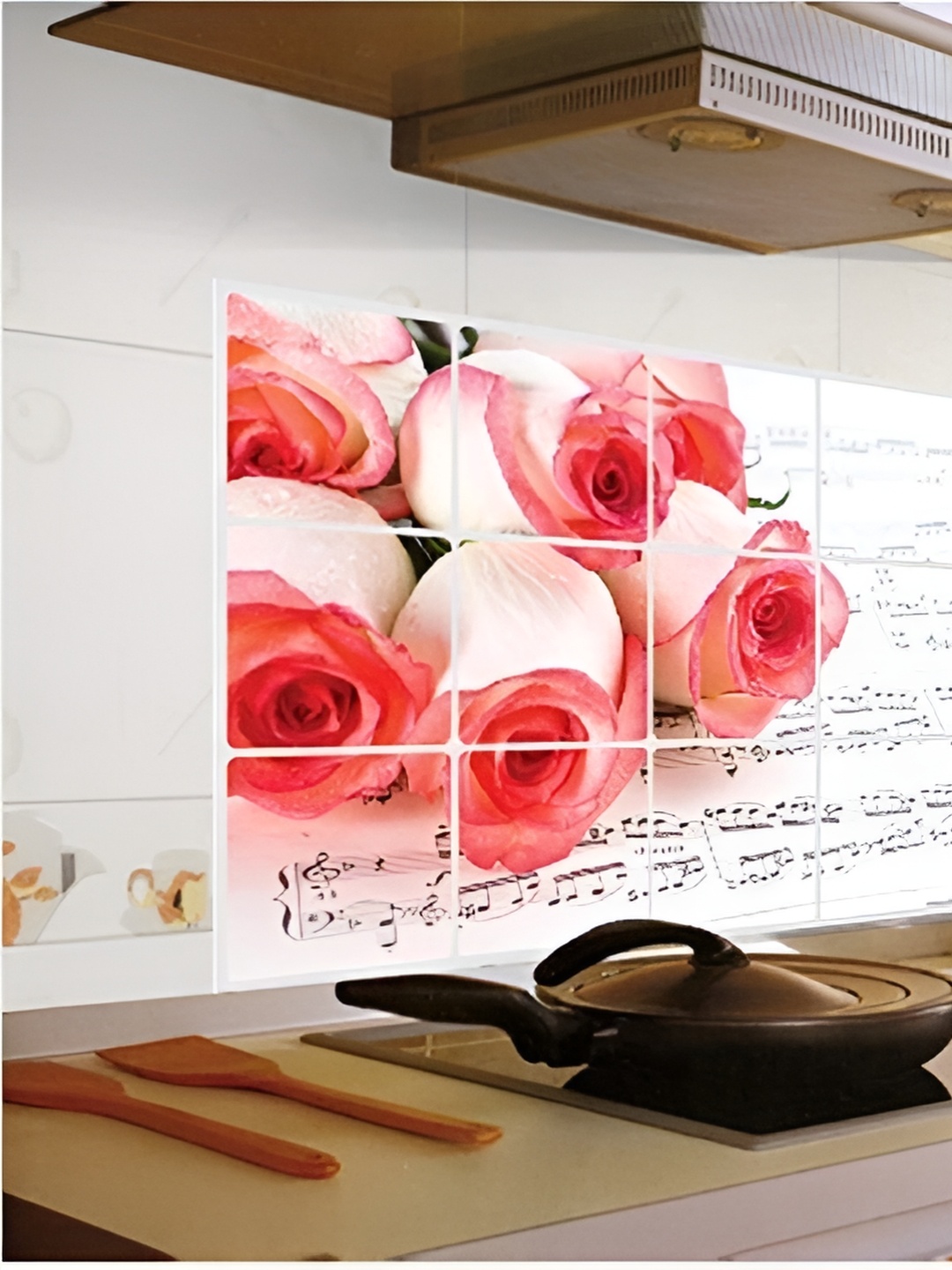 

Asian royal Red & White Floral Printed Waterproof Wall Sticker