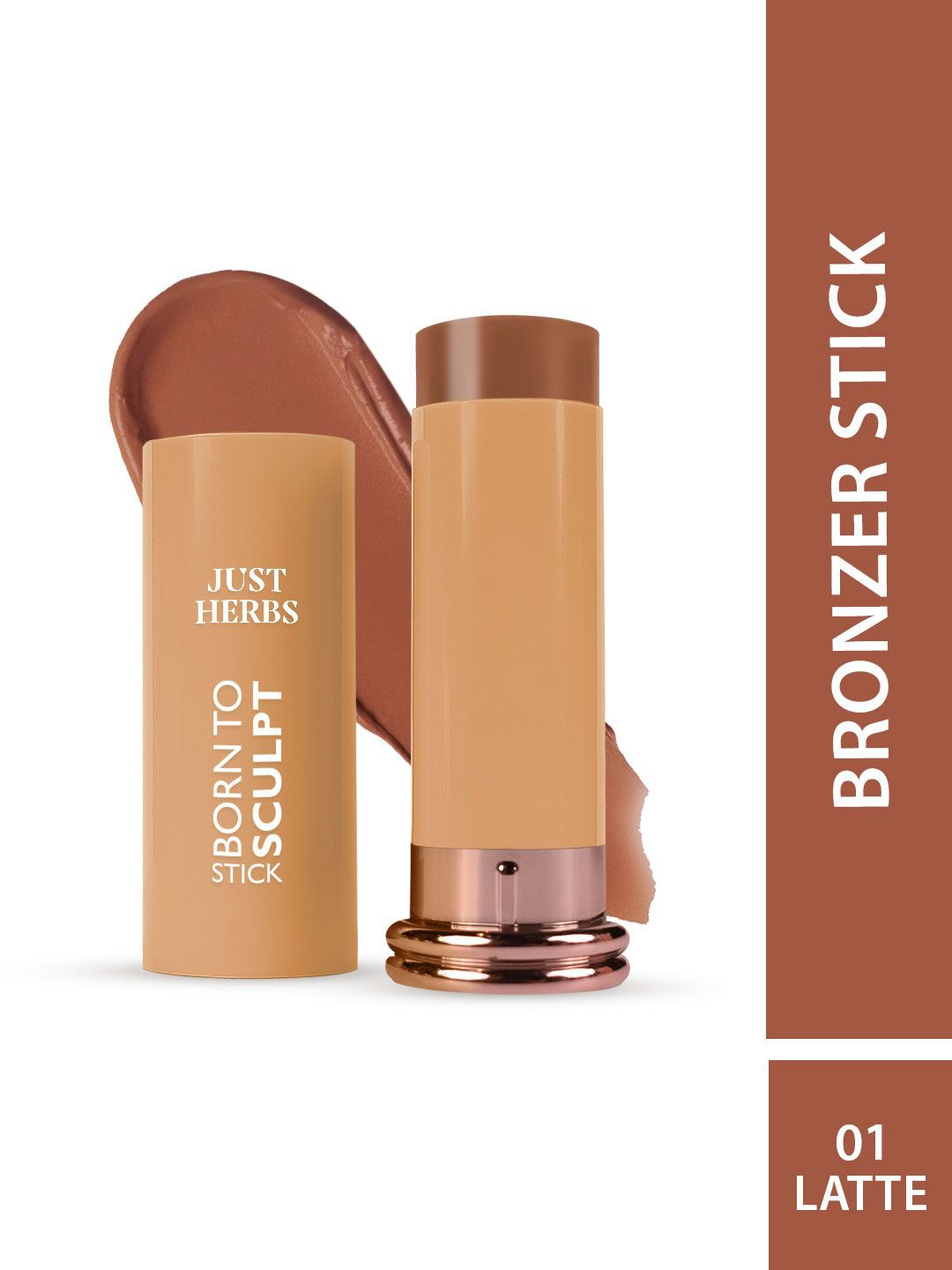 

Just Herbs Born To Sculpt Long Stay Bronzer Stick With Shea - 14 g - Latte 01, Brown