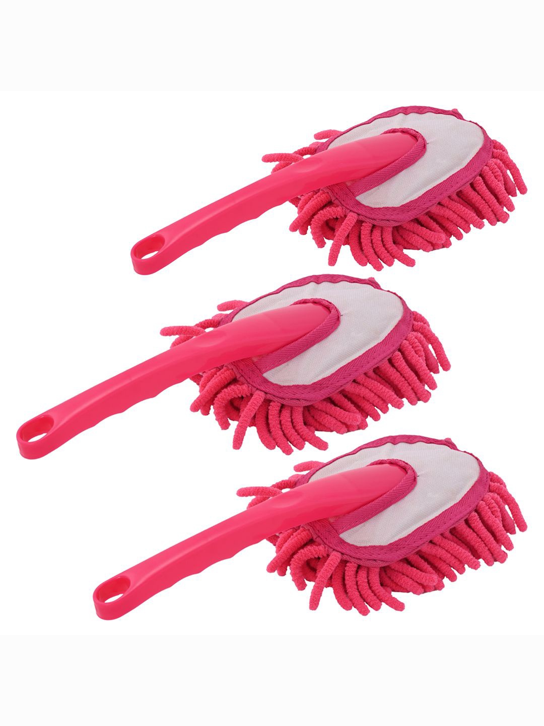 

Kuber Industries Pink 3 Pieces Car & Dusting Cleaning Brush For Home