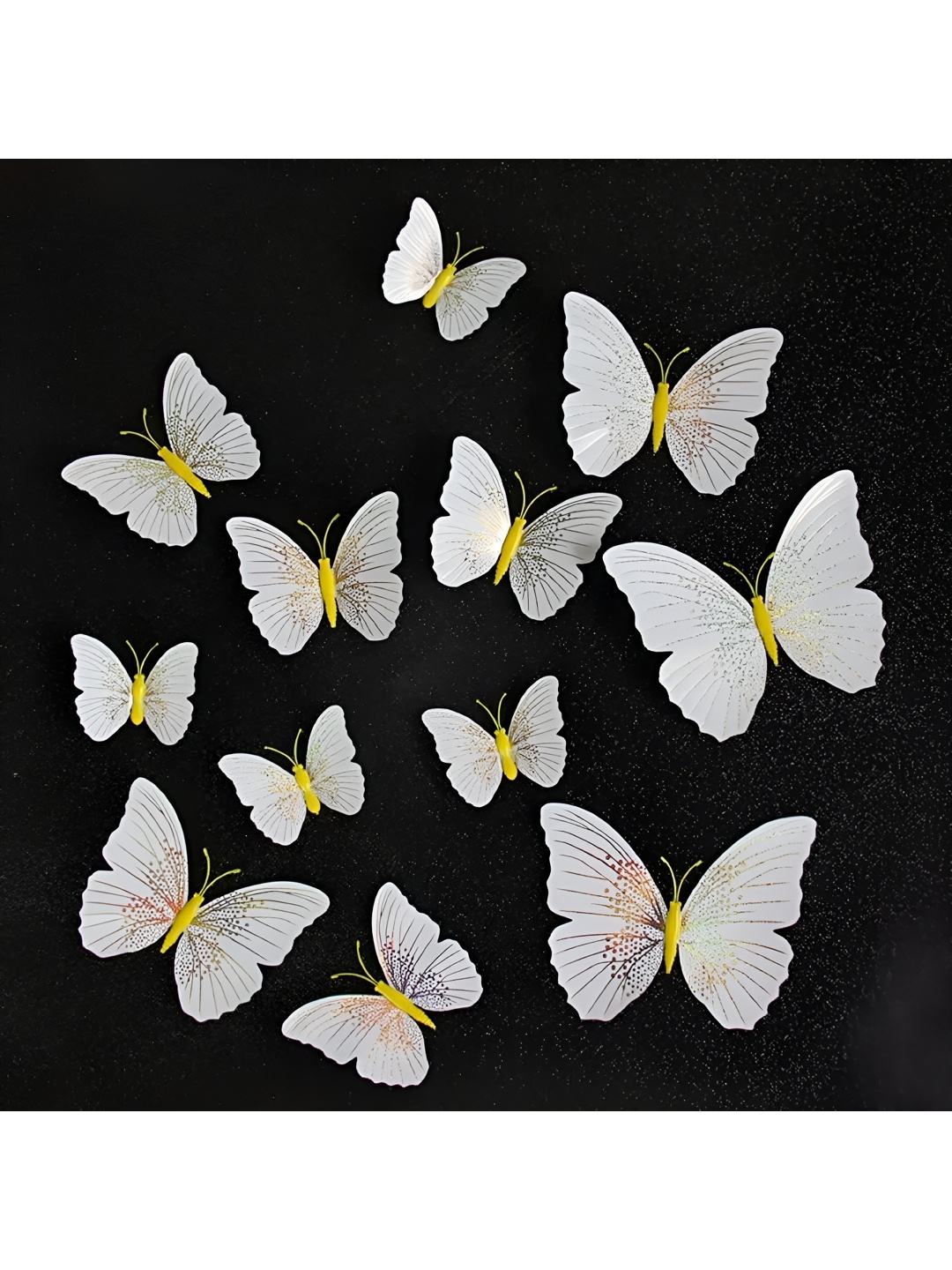 

Asian royal Set Of 12 Butterfly Wall Stickers, White