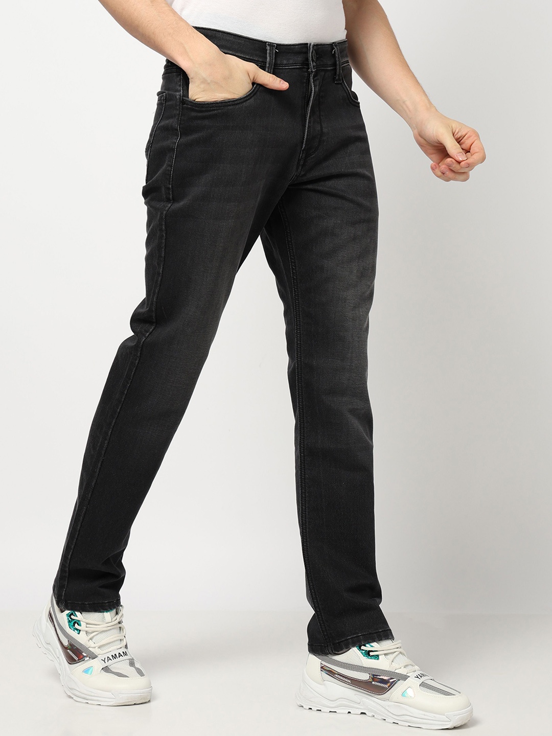 

Blue Buddha Men Cotton Comfort Regular Fit Jeans, Black
