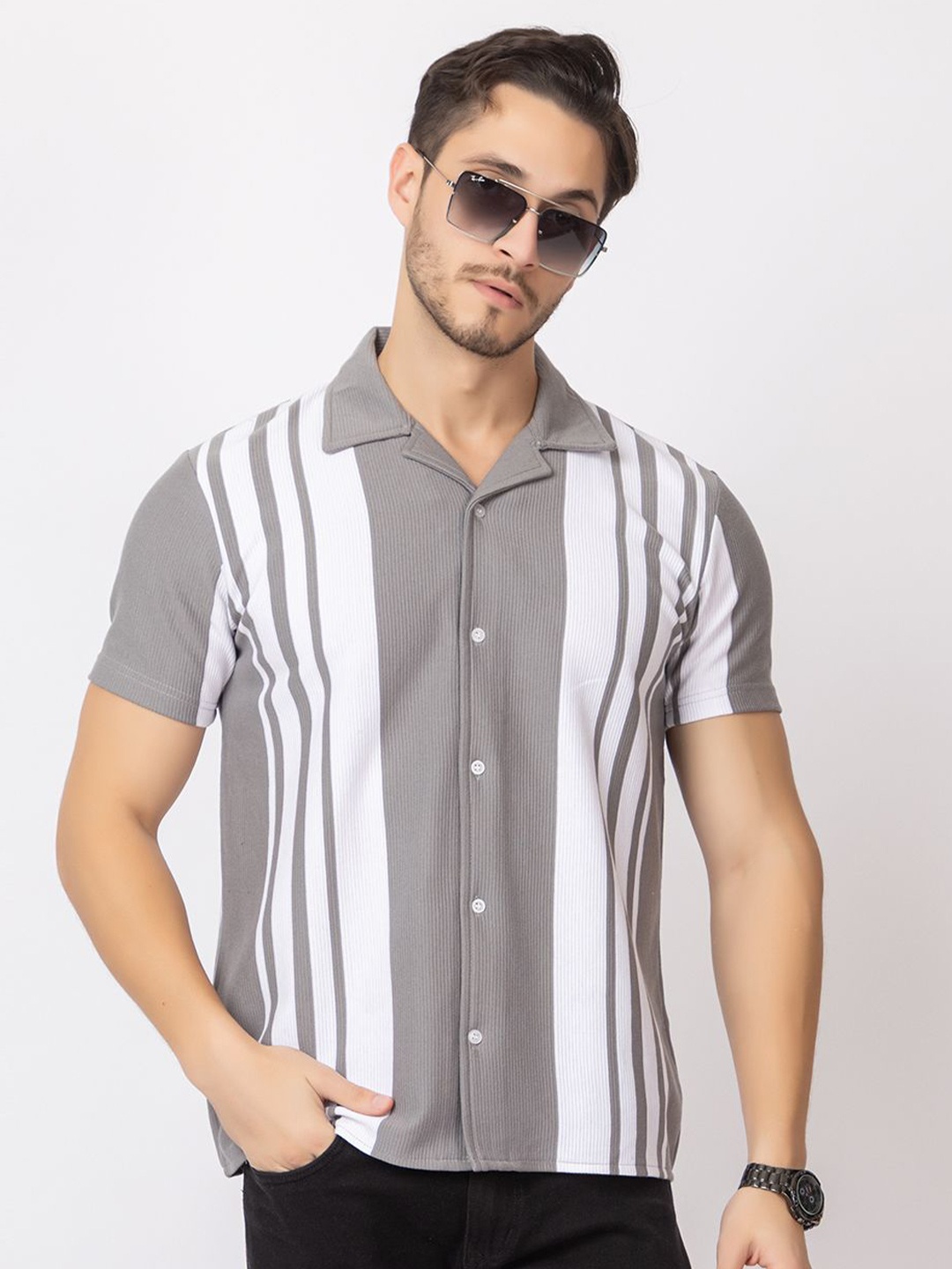 

ARIIX Men Opaque Colourblocked Casual Shirt, Grey