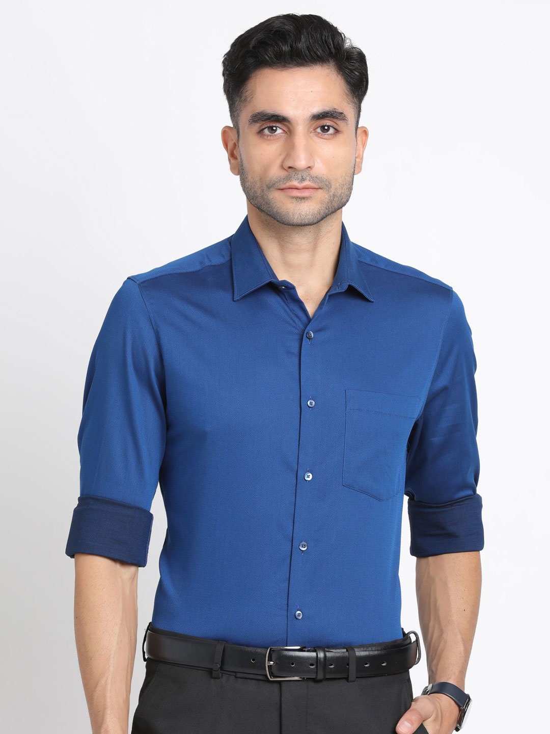 

Turtle Men Standard Opaque Formal Shirt, Blue