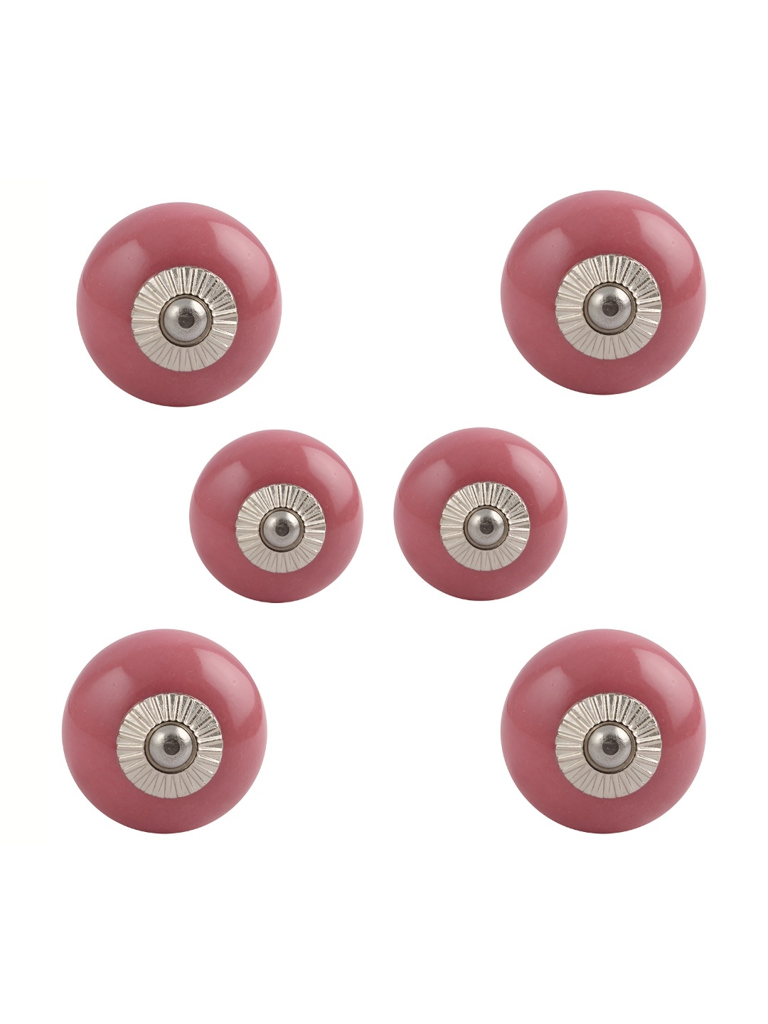 

Indianshelf 6Pcs Pink Textured Ceramic Knobs
