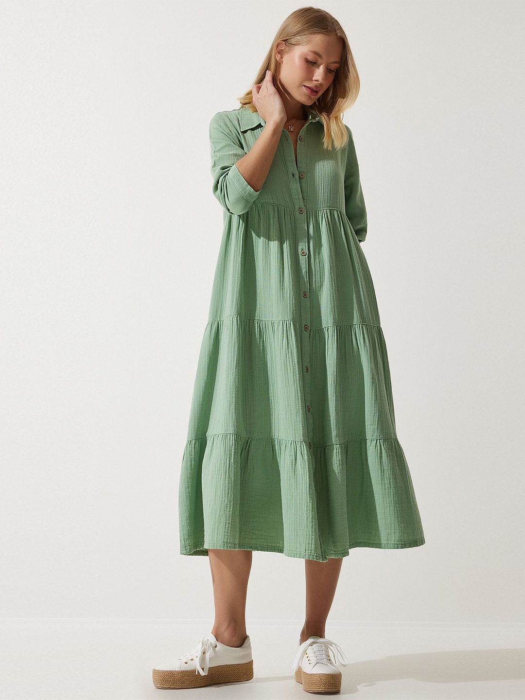 

Trendyol Tie-Up Neck Maxi Dress, Na