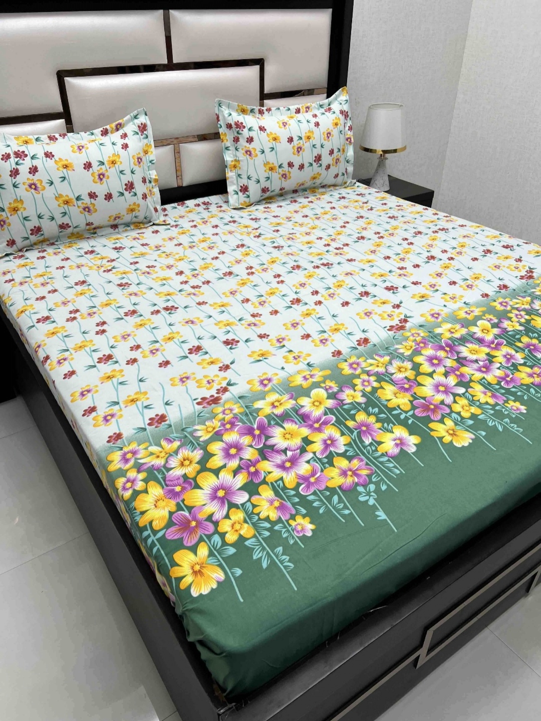

Pure Decor Queen Size Double Bed Bedsheet With 2 Pillow Covers 2.28 m x 2.54 m, Purple