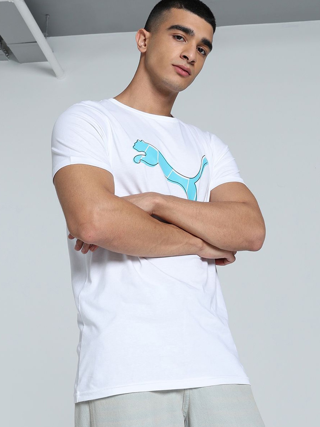 

Puma Men Logo Graphic Slim Fit Tee, White