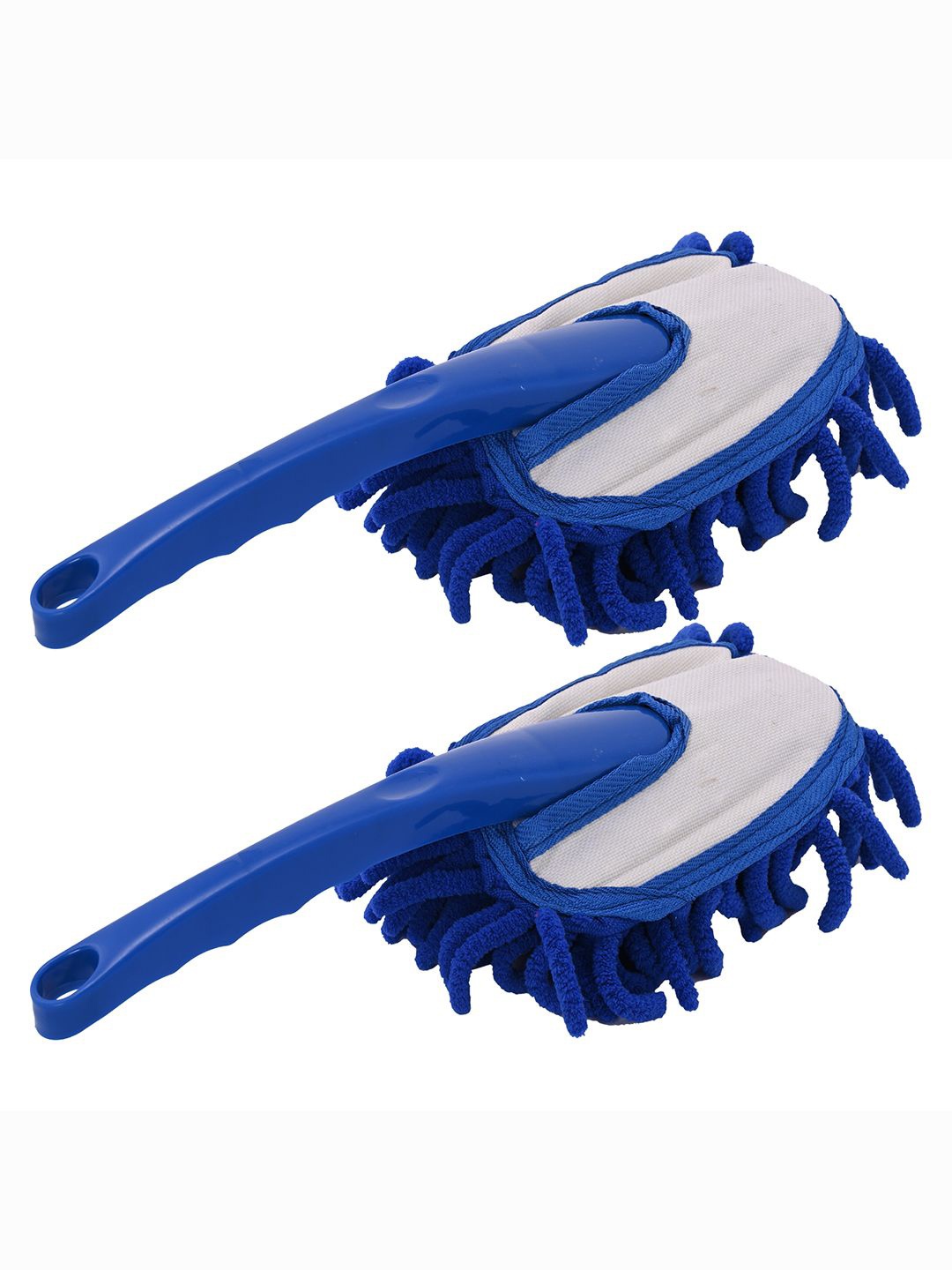 

Kuber Industries Blue & White 2 Pieces Car & Dusting Cleaning Brush For Home