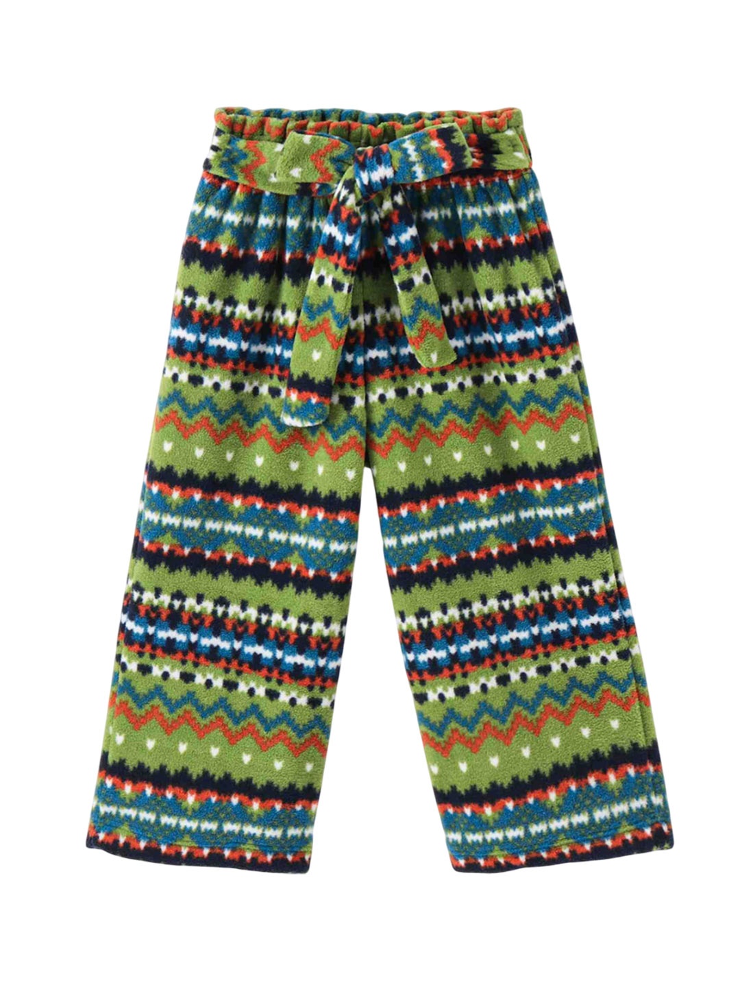 

CrayonFlakes Girls Printed Flared Wide Leg Trousers, Green