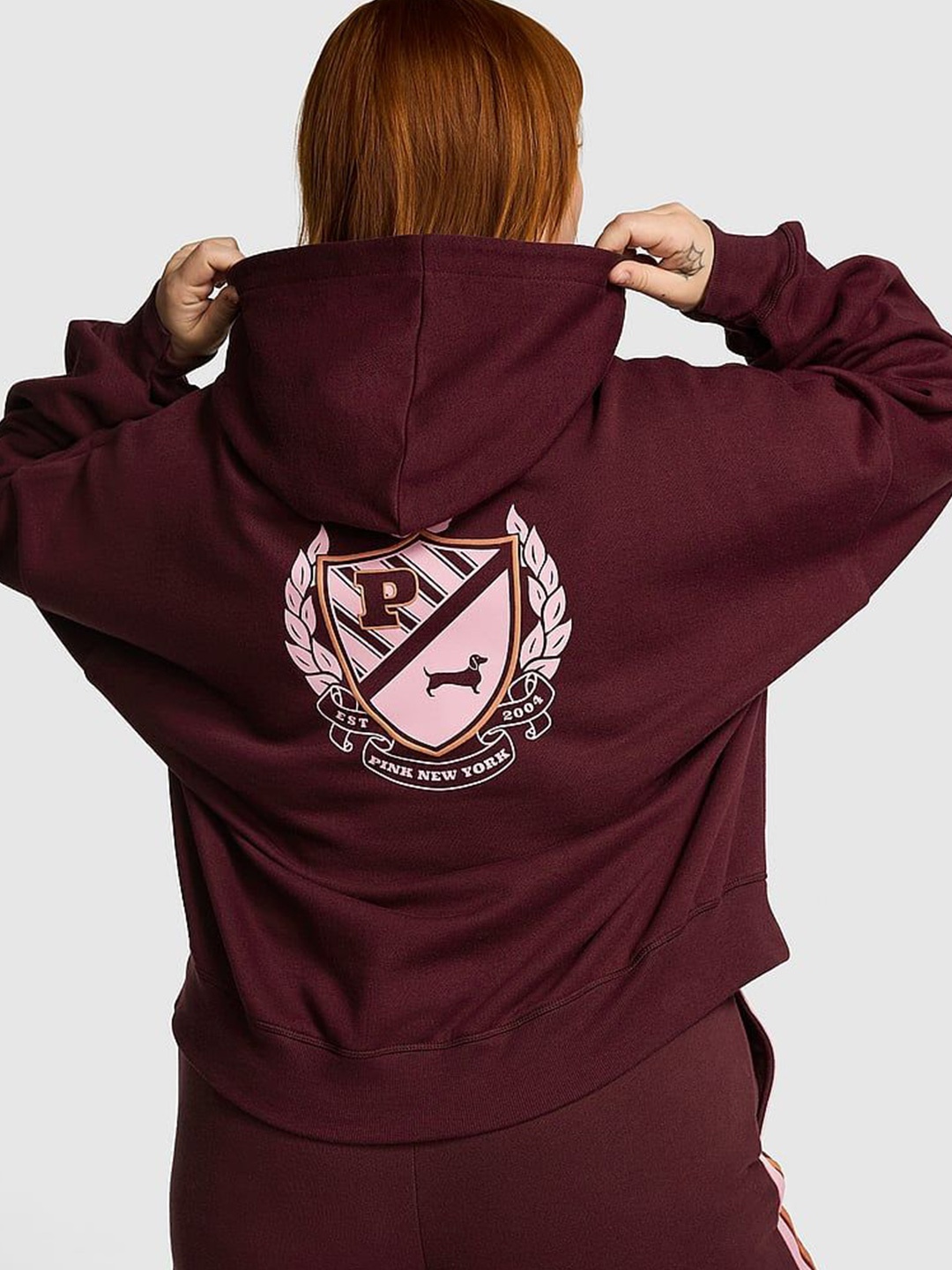 

Victoria's Secret Women Printed Hooded Sweatshirt, Purple