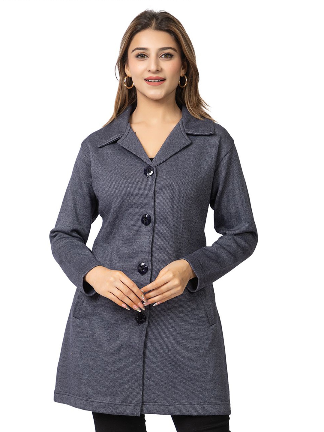 

Twenty Me Single-Breasted Longline Overcoat, Navy blue