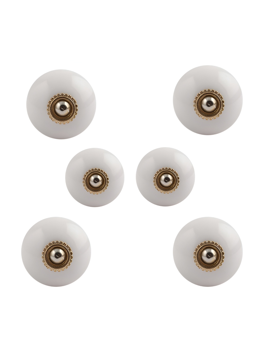 

Indianshelf 6-Pcs White & Brown Printed Ceramic Knobs