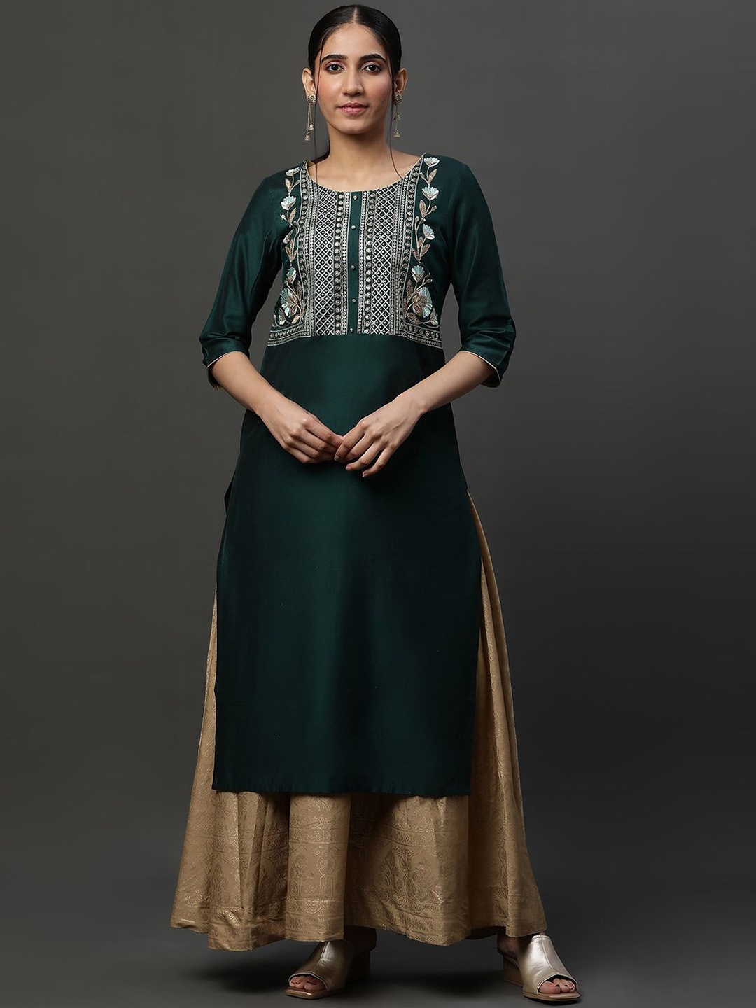 

AURELIA Women Kurta, Green