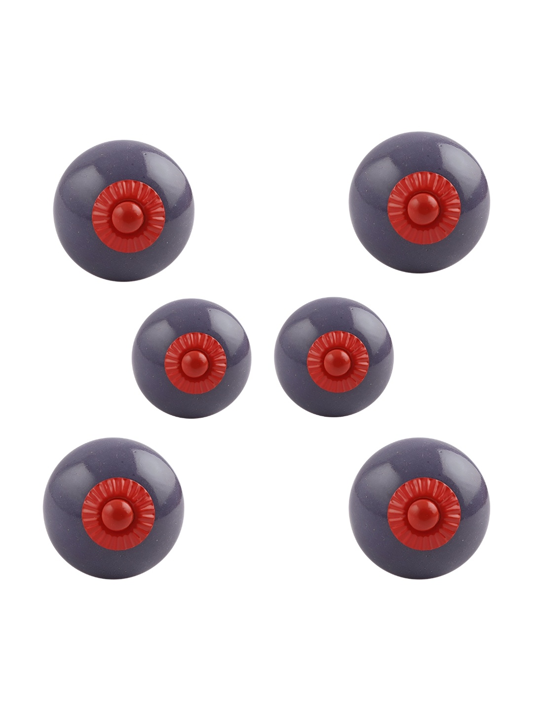 

Indianshelf Purple & Red 6 Pieces Textured Ceramic Round Knobs